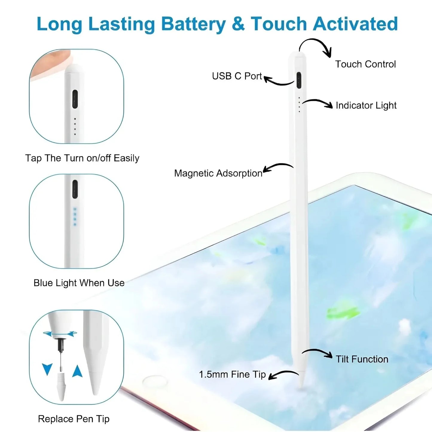 Lápiz Táctil Óptico Universal Para Celular O Tablet