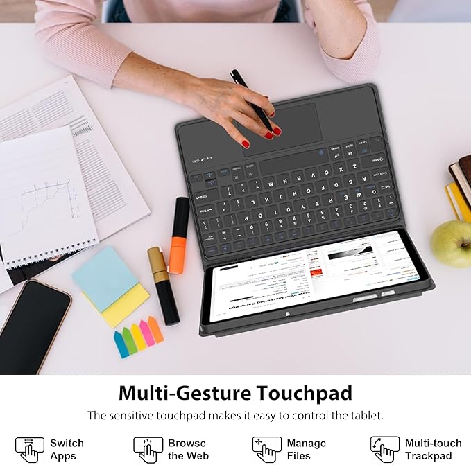 Funda estuche con teclado y touchpad para Samsung Galaxy Tab A9 + Plus 11"