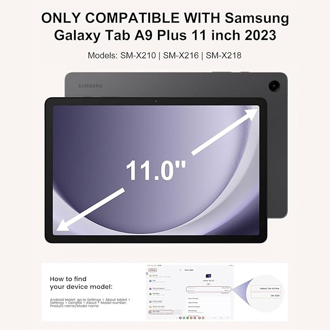 Funda estuche con teclado y touchpad para Samsung Galaxy Tab A9 + Plus 11"